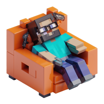 Minecraft character relaxing